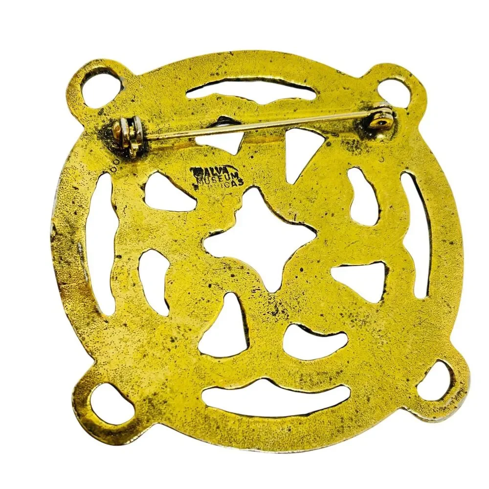 ALVA MUSEUM signed vintage artisan designer brooch